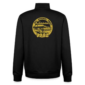 44. Geburtstag - Klassiker Musclecar 05/1982 - Unisex Organic Zip Sweatshirt von Stanley/Stella - Schwarz - Hinten - AI Model Male 185 light (185cm)