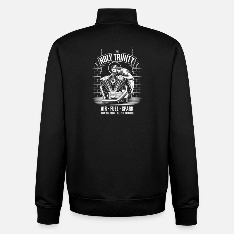 Holy Trinity Ride Engine - Unisex Organic Zip Sweatshirt by Stanley/Stella - black