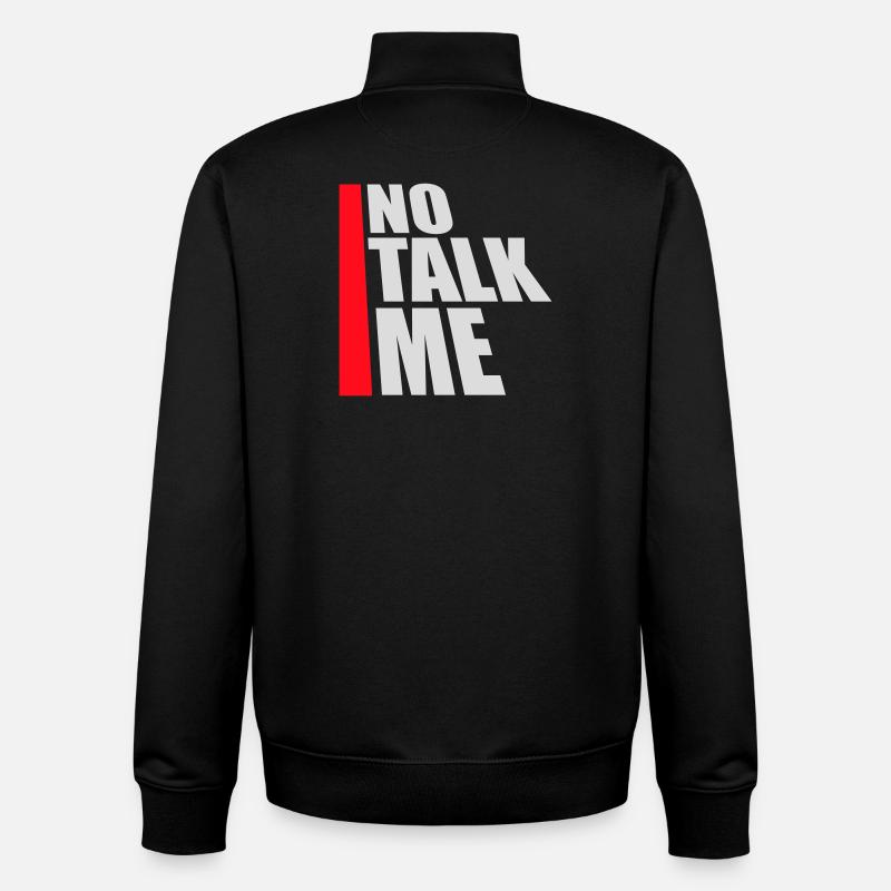 Pas de discours introverti antisocial drôle - Sweat zippé unisexe en coton bio Stanley/Stella - noir