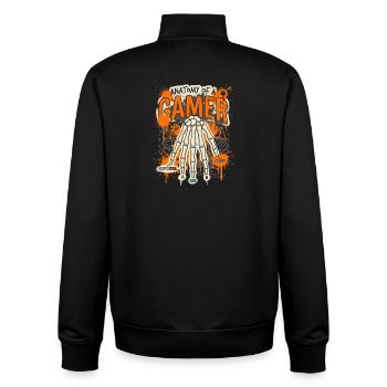 Anatomie d’un joueur - Sweat zippé unisexe en coton bio Stanley/Stella - noir - Dos - AI Model Male 185 light (185cm)