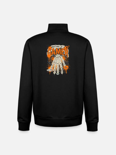 Anatomie eines Gamers - Unisex Organic Zip Sweatshirt von Stanley/Stella - Schwarz