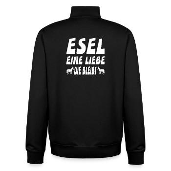 Esel - Unisex Organic Zip Sweatshirt von Stanley/Stella - Schwarz - Hinten - AI Model Male 185 light (185cm)