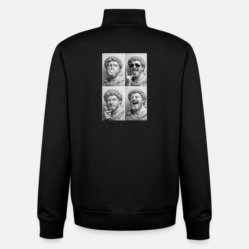 Marcus Aurelius Collage - Unisex Organic Zip Sweatshirt by Stanley/Stella - black