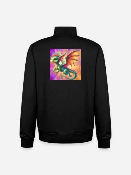 dragon - Unisex Organic Zip Sweatshirt by Stanley/Stella - black