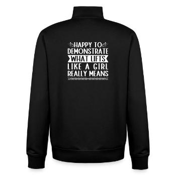 Powerlifting Bodybuilder Demonstrate What Lifts - Unisex Organic Zip Sweatshirt by Stanley/Stella - black - Back - AI Model Male 185 light (185cm)
