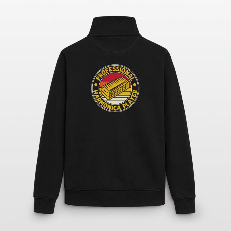 Funny Harmonica Player Professional Harmonica Sweat zippé unisexe en coton bio Stanley/Stella