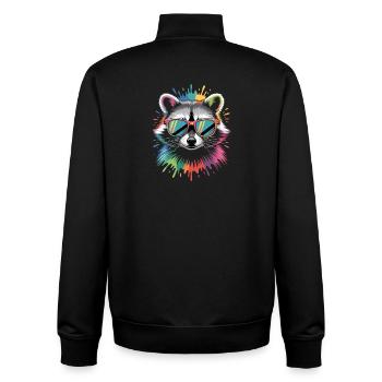 Raccoon Color Explosion - Unisex Organic Zip Sweatshirt by Stanley/Stella - black - Back - AI Model Male 185 light (185cm)