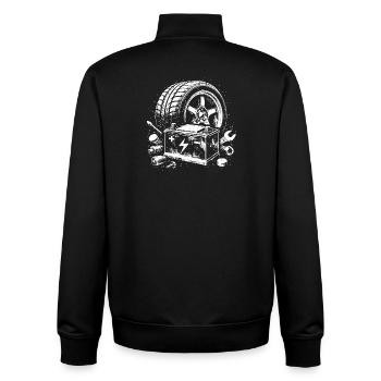 Conception de tournevis de l’atelier de batterie de pneus de voiture - Sweat zippé unisexe en coton bio Stanley/Stella - noir - Dos - AI Model Male 185 light (185cm)
