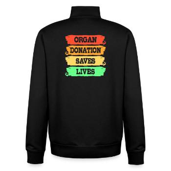 Leber Organspender Leberspende Organ Spender - Unisex Organic Zip Sweatshirt von Stanley/Stella - Schwarz - Hinten - AI Model Male 185 light (185cm)