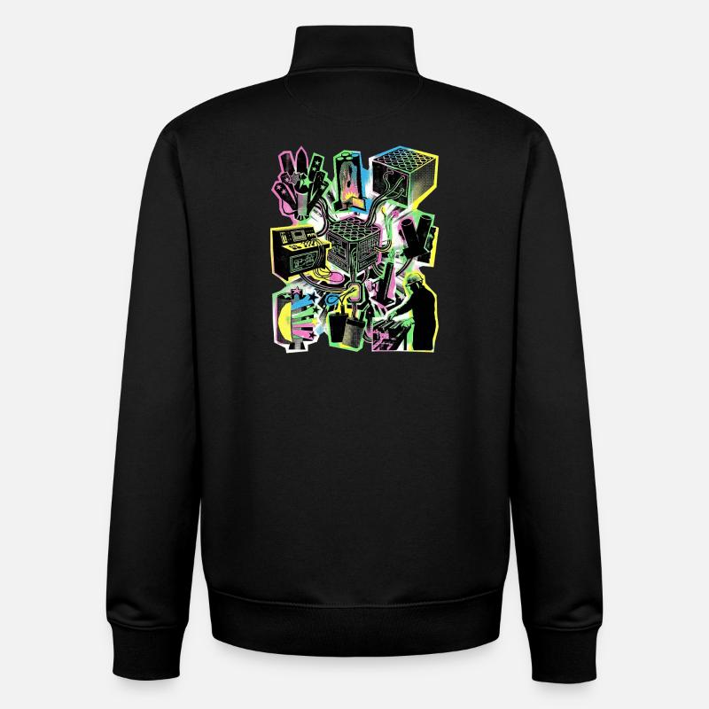 Pyrotechnicien Pyro - Sweat zippé unisexe en coton bio Stanley/Stella - noir