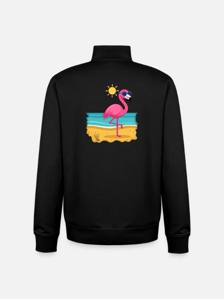 Flamenco bronzant n°1 - Sweat zippé unisexe en coton bio Stanley/Stella - noir