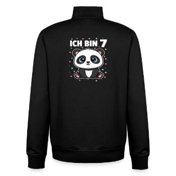 Ich bin 7 - Süßes Panda zum 7. Geburtstag - Unisex Organic Zip Sweatshirt von Stanley/Stella - Schwarz - Hinten - AI Model Male 185 light (185cm)