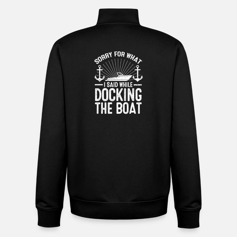 Amarrage du bateau Snark - Sweat zippé unisexe en coton bio Stanley/Stella - noir