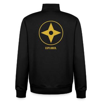 Minimalist Explorer Gold Design - Unisex Organic Zip Sweatshirt von Stanley/Stella - Schwarz - Hinten - AI Model Male 185 light (185cm)