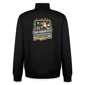 Chaos Koordinator - Lustiges Lehrer Geschenk - Unisex Organic Zip Sweatshirt von Stanley/Stella - Schwarz - Hinten - AI Model Male 185 light (185cm)