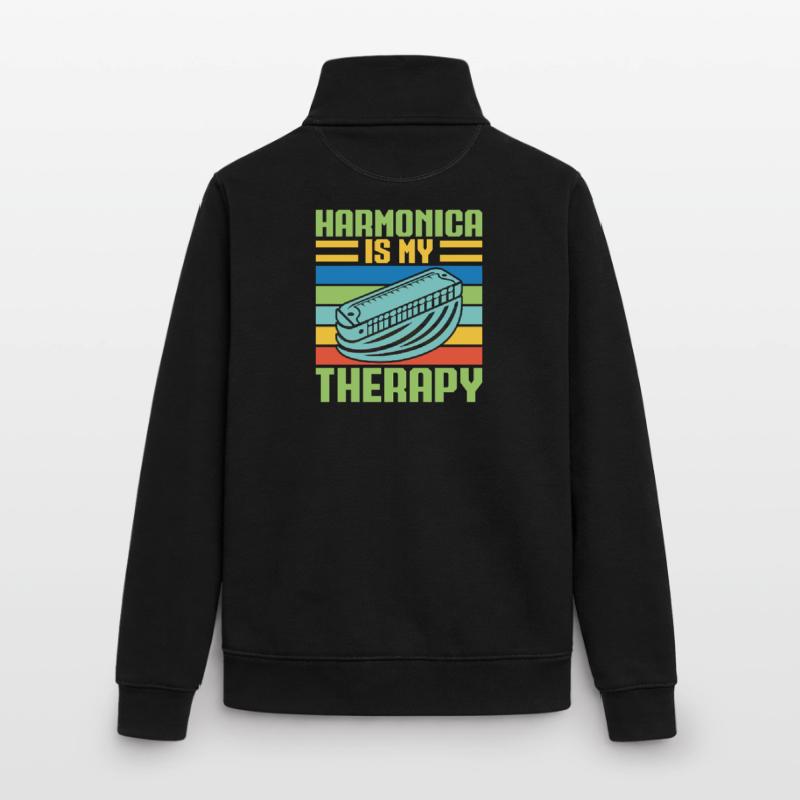 Drôle d’harmonica, c’est mon harmonica de thérapie Sweat zippé unisexe en coton bio Stanley/Stella