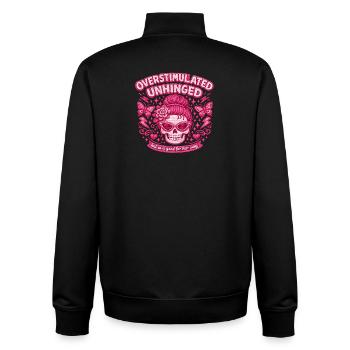Überreizter Schädel Rosa Overstimulated Unhinged - Unisex Organic Zip Sweatshirt von Stanley/Stella - Schwarz - Hinten - AI Model Male 185 light (185cm)