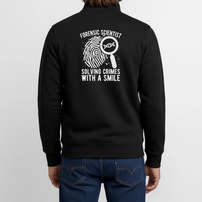 Forensic Analyst Solving Crimes With A Smile Squad Unisex Organic Zip Sweatshirt by Stanley/Stella