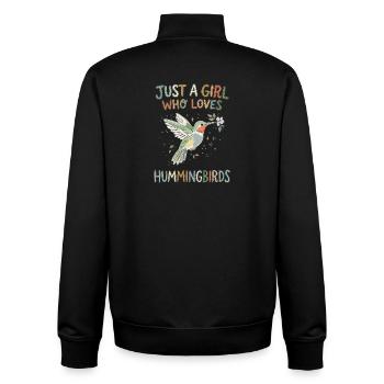 Juste une fille qui adore les colibris - Sweat zippé unisexe en coton bio Stanley/Stella - noir - Dos - AI Model Male 185 light (185cm)
