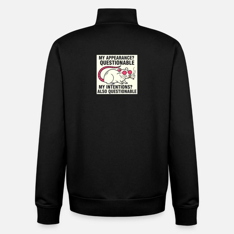 Apparence douteuse, rat - Sweat zippé unisexe en coton bio Stanley/Stella - noir