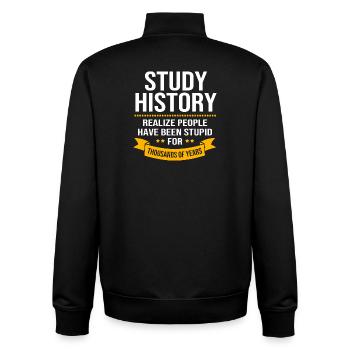 Historisch Historiker Geschichte - Unisex Organic Zip Sweatshirt von Stanley/Stella - Schwarz - Hinten - AI Model Male 185 light (185cm)