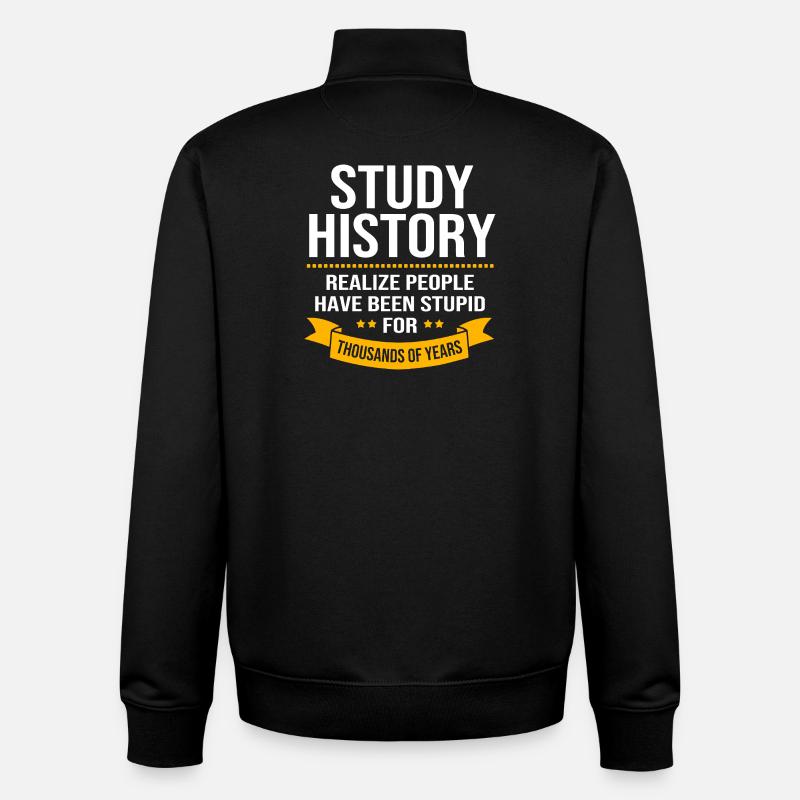 Histoire de l’historien historique - Sweat zippé unisexe en coton bio Stanley/Stella - noir