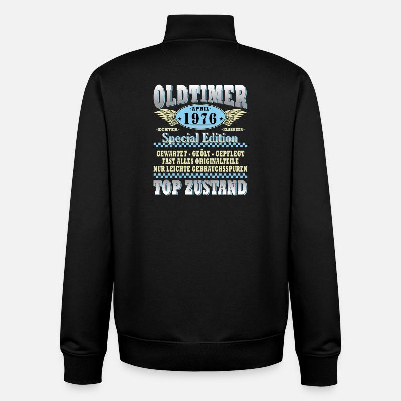 Oldtimer April 1976 Special Edition - Unisex Organic Zip Sweatshirt von Stanley/Stella - Schwarz