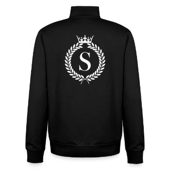 S_wappen - Unisex Organic Zip Sweatshirt by Stanley/Stella - black - Back - AI Model Male 185 light (185cm)