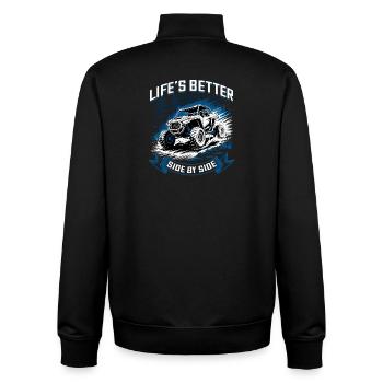 UTV Off Road 4 Wheeler Side by side - Unisex Organic Zip Sweatshirt von Stanley/Stella - Schwarz - Hinten - AI Model Male 185 light (185cm)