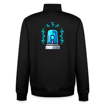 Blue Light Siren Alarm Illustration - Unisex Organic Zip Sweatshirt by Stanley/Stella - black - Back - AI Model Male 185 light (185cm)
