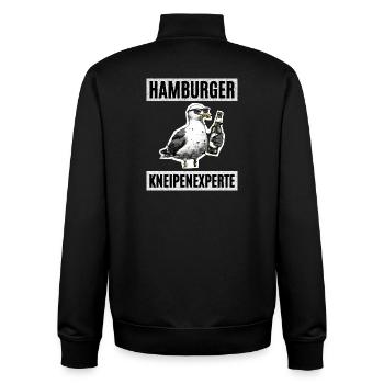 Hamburger Kneipen Experte - Unisex Organic Zip Sweatshirt von Stanley/Stella - Schwarz - Hinten - AI Model Male 185 light (185cm)