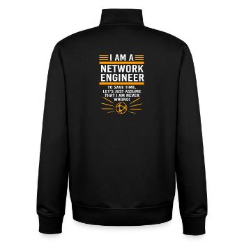 Network Computer Scientist Programmer Admin - Unisex Organic Zip Sweatshirt by Stanley/Stella - black - Back - AI Model Male 185 light (185cm)