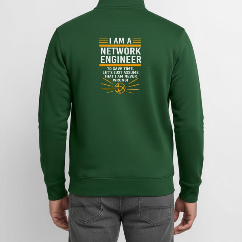 Network Computer Scientist Programmer Admin Unisex Organic Zip Sweatshirt by Stanley/Stella