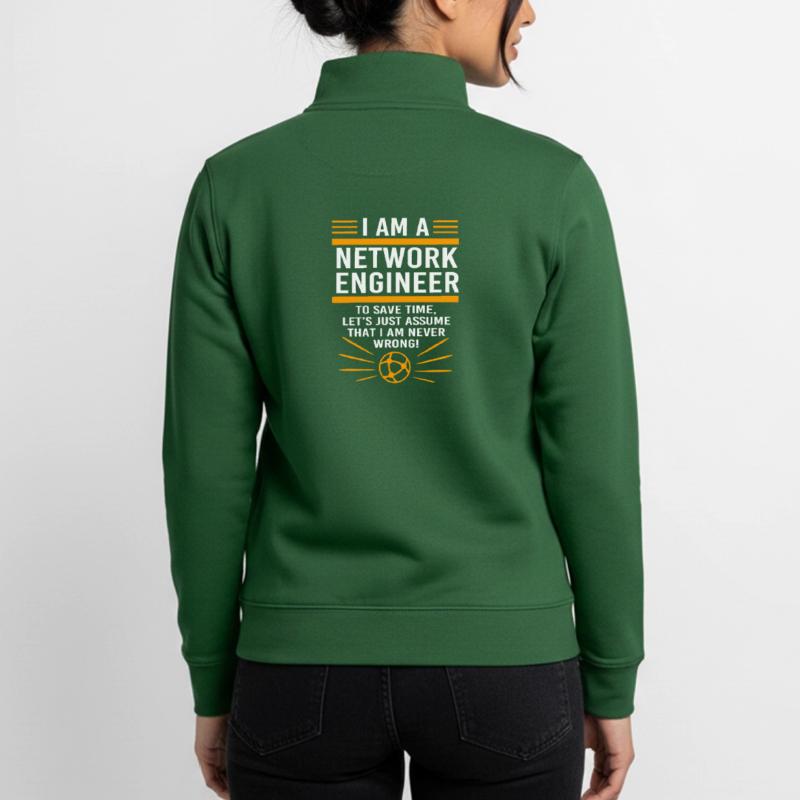 Network Computer Scientist Programmer Admin Unisex Organic Zip Sweatshirt by Stanley/Stella