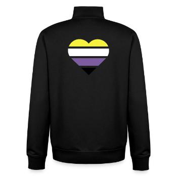 Pride Flag Heart · Nonbinary - Unisex Organic Zip Sweatshirt von Stanley/Stella - Schwarz - Hinten - AI Model Male 185 light (185cm)