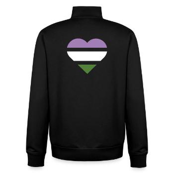 Pride Flag Heart · Genderqueer - Unisex Organic Zip Sweatshirt von Stanley/Stella - Schwarz - Hinten - AI Model Male 185 light (185cm)