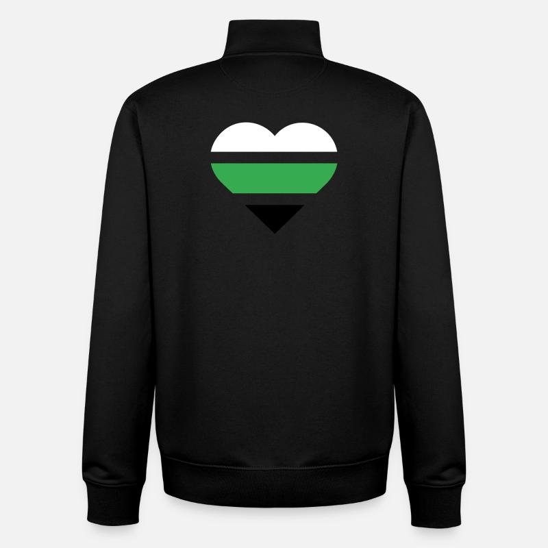 Pride Flag Heart · Neutrois - Unisex Organic Zip Sweatshirt by Stanley/Stella - black