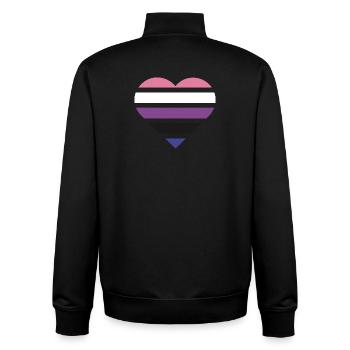 Pride Flag Heart · Genderfluid - Unisex Organic Zip Sweatshirt von Stanley/Stella - Schwarz - Hinten - AI Model Male 185 light (185cm)