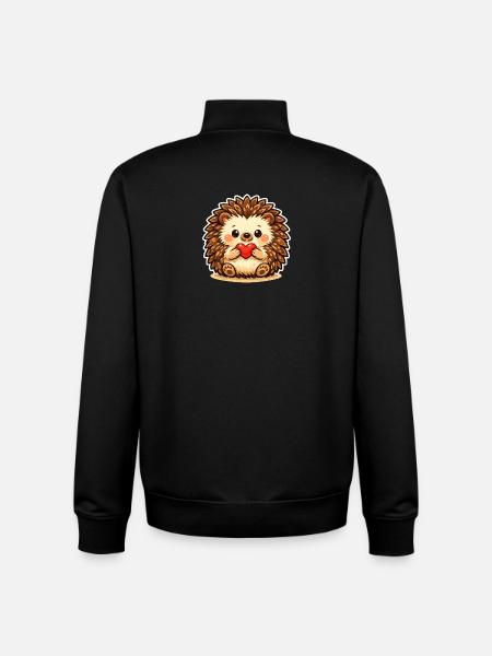 Kuscheliger Igel mit Herz - Unisex Organic Zip Sweatshirt von Stanley/Stella - Schwarz