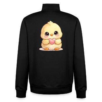 Petit petit petit cœur - Sweat zippé unisexe en coton bio Stanley/Stella - noir - Dos - AI Model Male 185 light (185cm)