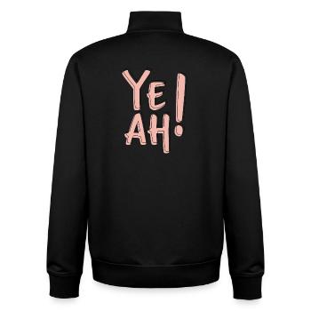 Yeah Bold Typography Fun Statement Aesthetic  - Unisex Organic Zip Sweatshirt von Stanley/Stella - Schwarz - Hinten - AI Model Male 185 light (185cm)