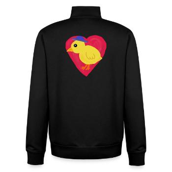 Chick in heart motif child Easter children - Unisex Organic Zip Sweatshirt by Stanley/Stella - black - Back - AI Model Male 185 light (185cm)