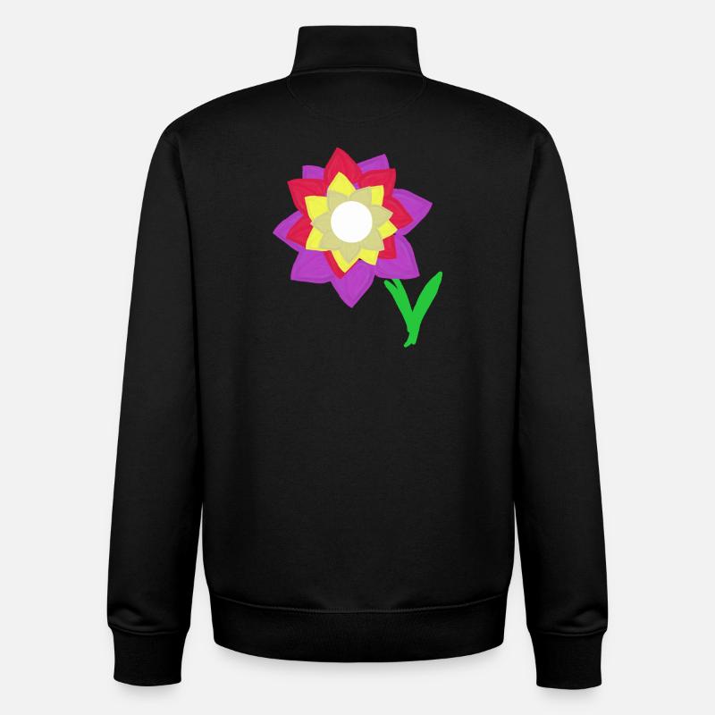 Illustration florale Fleurs Enfants Enfants - Sweat zippé unisexe en coton bio Stanley/Stella - noir