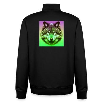 Wolf - Unisex Organic Zip Sweatshirt by Stanley/Stella - black - Back - AI Model Male 185 light (185cm)