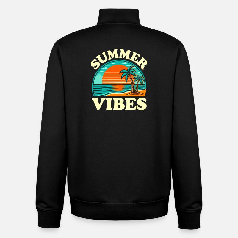 Sommer Vibes Strandsonne - Unisex Organic Zip Sweatshirt von Stanley/Stella - Schwarz