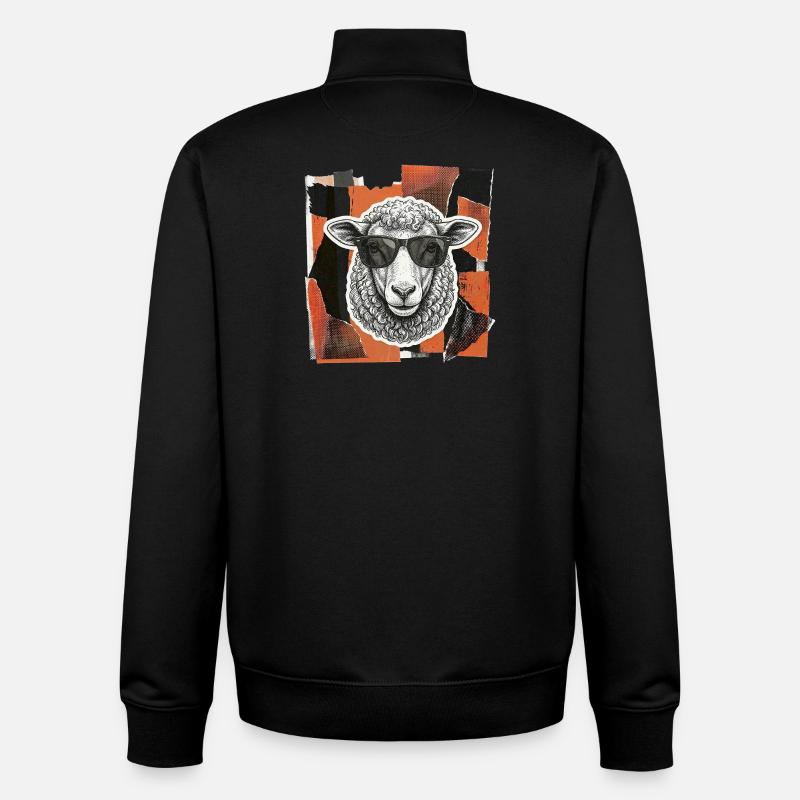 Moutons moutons - Sweat zippé unisexe en coton bio Stanley/Stella - noir