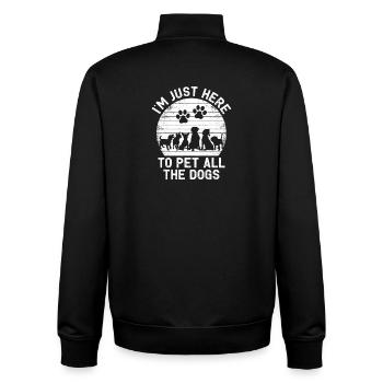 Je suis là pour caresser tous les chiens - Sweat zippé unisexe en coton bio Stanley/Stella - noir - Dos - AI Model Male 185 light (185cm)