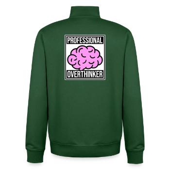 Professional Overthinker Lustig Grübeln Angst Logo - Unisex Organic Zip Sweatshirt von Stanley/Stella - Flaschengrün - Hinten - AI Model Male 185 dark (185cm)