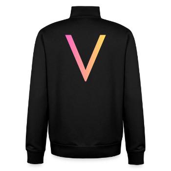 V - Unisex Organic Zip Sweatshirt von Stanley/Stella - Schwarz - Hinten - AI Model Male 185 light (185cm)