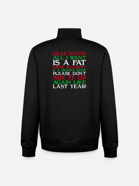 Dear Santa - Unisex Organic Zip Sweatshirt by Stanley/Stella - black